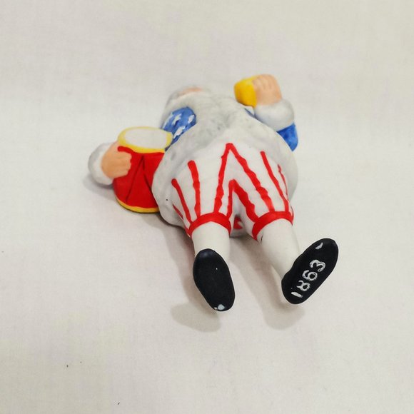 Patriotic Santa Christmas Ornament 1863 Style 3" Tom Tierney Ceramic Drum Doll - Picture 5 of 6